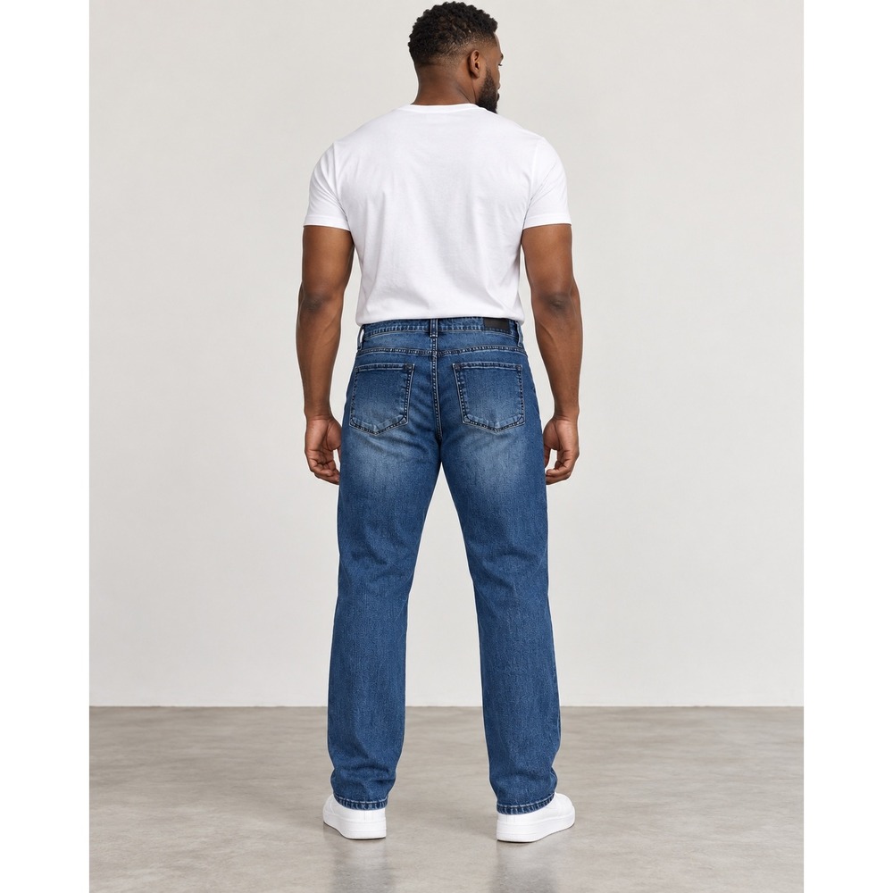 Kenneth Cole New York Mens Straight Fit Jeans Medium Wash Blue 34x31